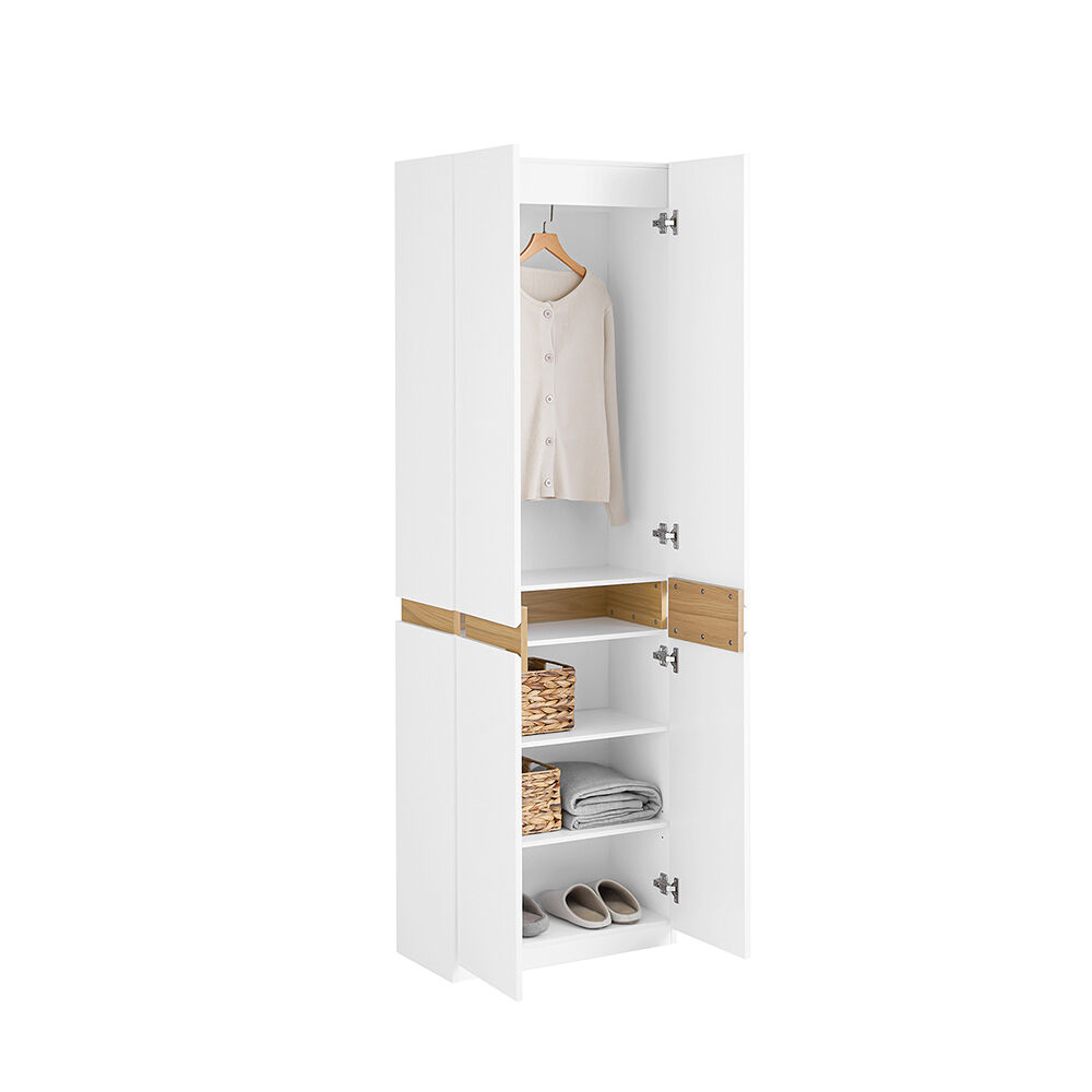 Sobuy armario multiusos escobero armario dormitorio ropero con 2 puertas 61 x 30 x 192 cm blanco ksb01-w