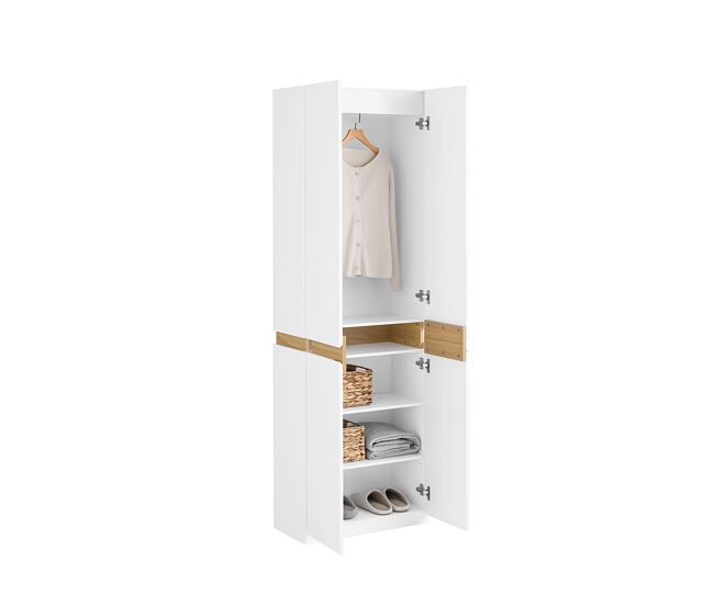 Sobuy armario multiusos escobero armario dormitorio ropero con 2 puertas 61 x 30 x 192 cm blanco ksb01-w