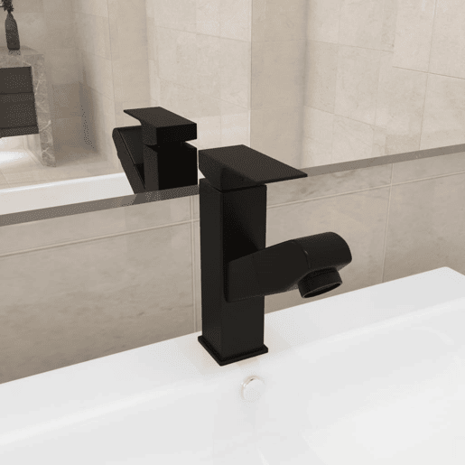 vidaXL Torneira extraível p lavatório casa de banho 157x172 mm preto vidaXL Torneira extraível p lavatório casa de banho 157x172 mm preto