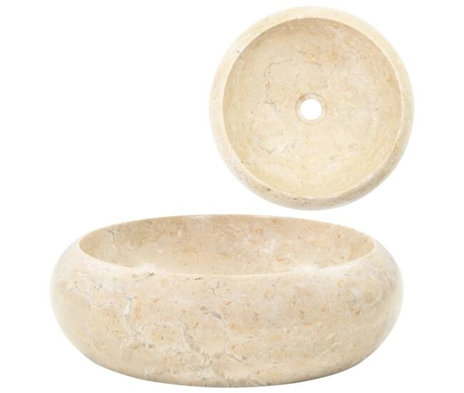 Vidaxl lavabo de mármol crema 40x12 cm