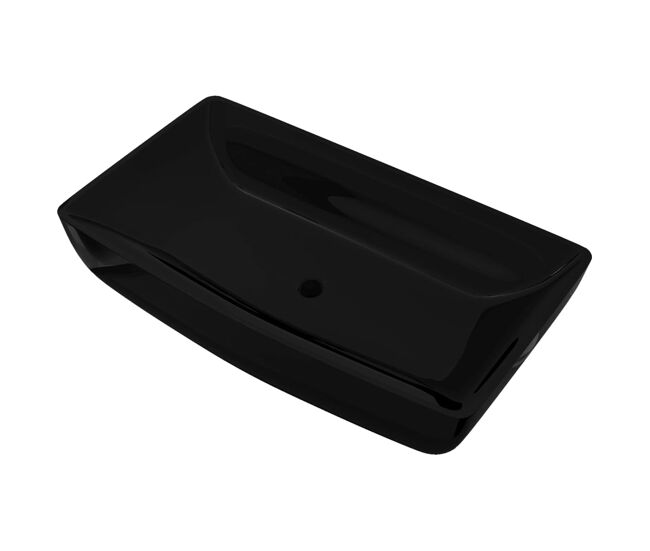 Lavabo de cerámica negro rectangular