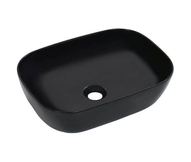 Vidaxl lavabo 45,5x32x13 cm cerámica negro