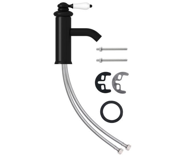 Vidaxl grifo para lavabo de baño negro 130x180 mm
