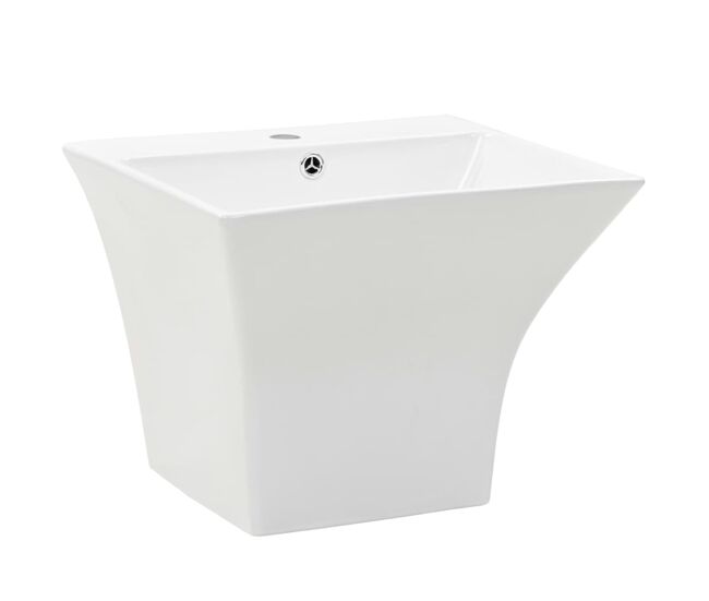 Vidaxl lavabo de pared de cerámica blanco 500x450x410 mm