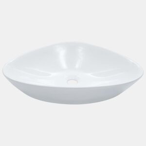 vidaXL Lavatório 58,5x39x14 cm cerâmica branco