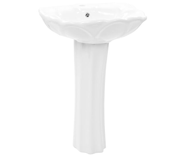 Vidaxl lavabo de pie de cerámica blanco 580x510x200 mm