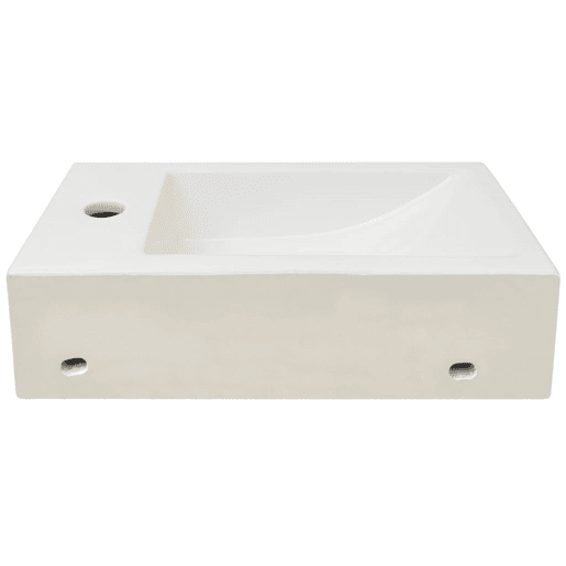 vidaXL Lavatório + abertura torneira cerâmica branco 46x25,5x12 cm vidaXL Lavatório + abertura torneira cerâmica branco 46x25,5x12 cm