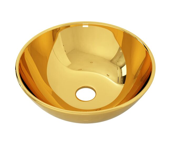 Vidaxl lavabo 28x10 cm cerámica dorado