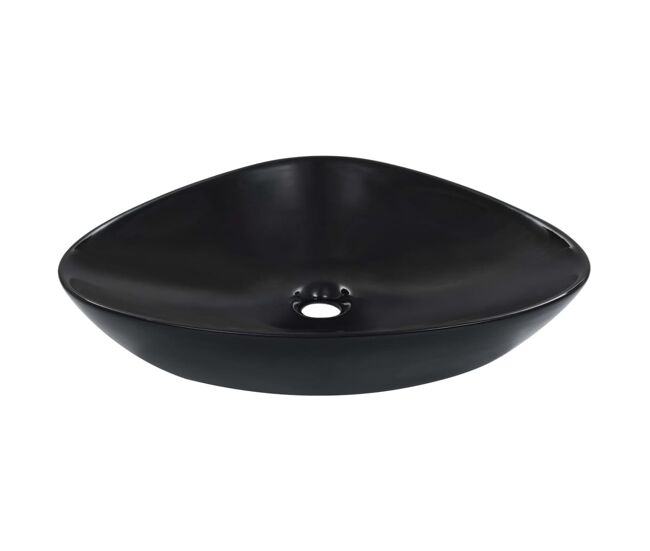Vidaxl lavabo 58,5x39x14 cm cerámica negro