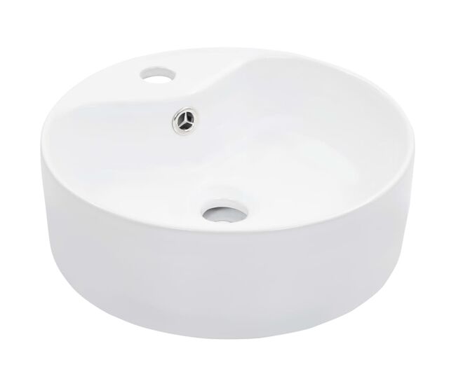 Vidaxl lavabo con rebosadero 36x13 cm cerámica blanco