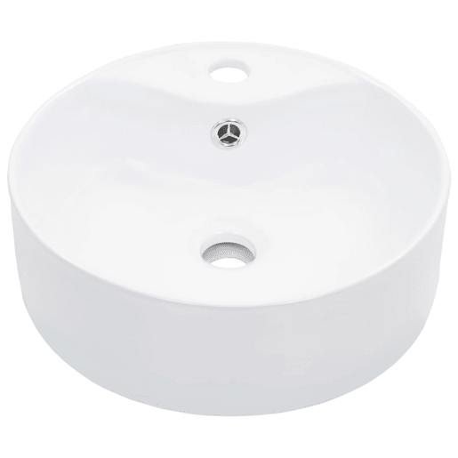 vidaXL Lavatório com extravasamento 36x13 cm cerâmica branco