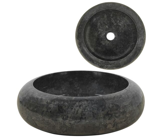 Vidaxl lavabo de mármol negro 40x12 cm