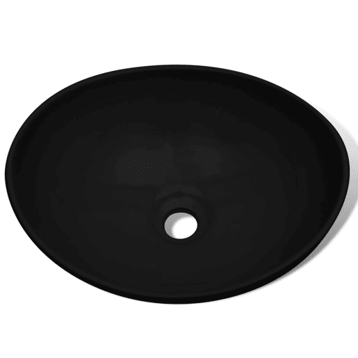 vidaXL Lavatório cerâmica 40x33 cm preto