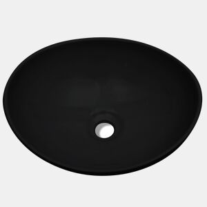 vidaXL Lavatório cerâmica 40x33 cm preto