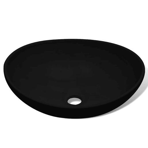 vidaXL Lavatório cerâmica 40x33 cm preto