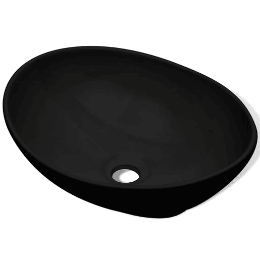 vidaXL Lavatório cerâmica 40x33 cm preto