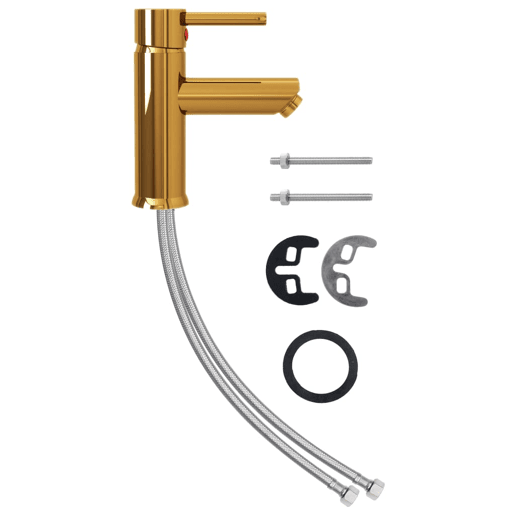 vidaXL Torneira para lavatório de casa de banho 130x176 mm dourado