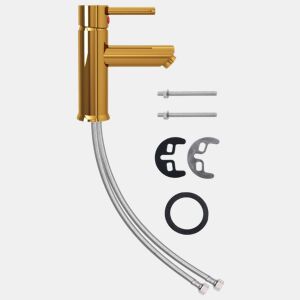 vidaXL Torneira para lavatório de casa de banho 130x176 mm dourado