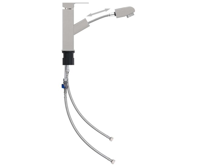 Vidaxl grifo de lavabo de baño función extraíble plateado 157x172 mm