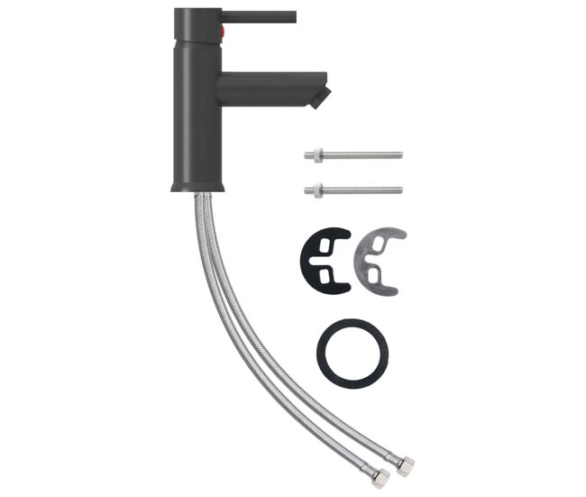 Vidaxl grifo para lavabo de baño acabado gris 130x176 mm