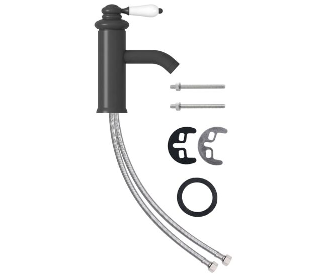 Vidaxl grifo para lavabo de baño gris 130x180 mm