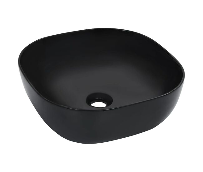 Vidaxl lavabo 42,5x42,5x14,5 cm cerámica negro