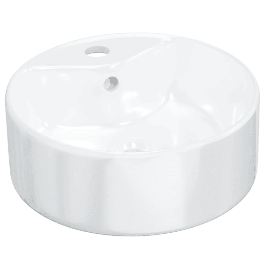 vidaXL Lavatório redondo 40x14,5 cm cerâmica branco vidaXL Lavatório redondo 40x14,5 cm cerâmica branco