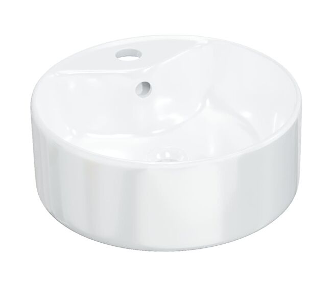 Vidaxl lavabo redondo de cerámica blanco 40x14,5 cm