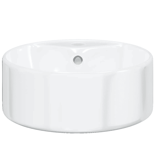 vidaXL Lavatório redondo 40x14,5 cm cerâmica branco vidaXL Lavatório redondo 40x14,5 cm cerâmica branco