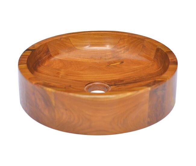 Vidaxl lavabo de madera maciza de teca φ40x10 cm