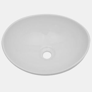 vidaXL Lavatório cerâmica 40x33 cm oval branco