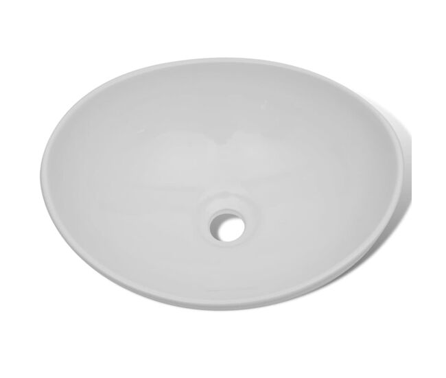 Vidaxl lavabo de cerámica 40x33 cm ovalado blanco