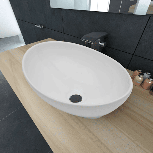 vidaXL Lavatório cerâmica 40x33 cm oval branco vidaXL Lavatório cerâmica 40x33 cm oval branco