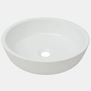 vidaXL Lavatório redondo em cerâmica branco 42x12 cm