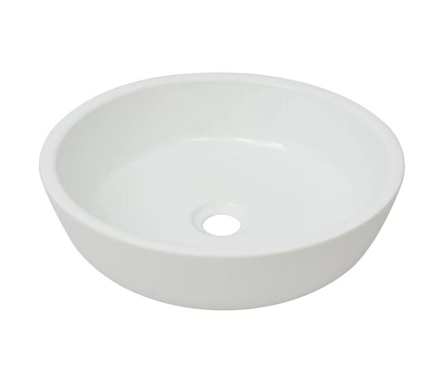 Vidaxl lavabo redondo de cerámica blanco 42x12 cm