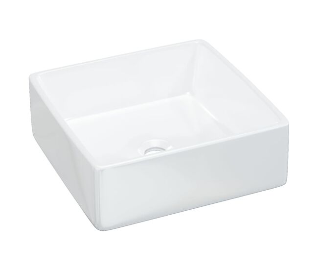 Vidaxl lavabo cuadrado de cerámica blanco 37x37x13 cm