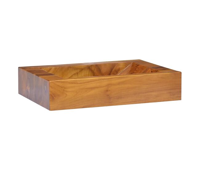 Vidaxl lavabo de madera maciza de teca 50x35x10 cm