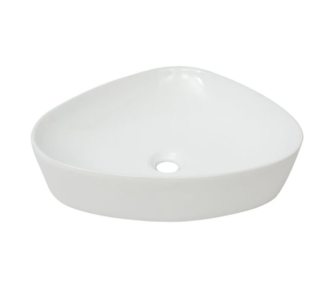 Vidaxl lavabo triangular de cerámica blanco 50,5x41x12 cm