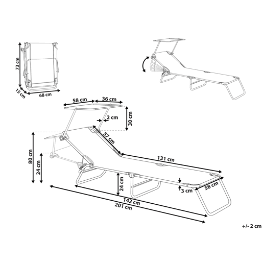 Espreguiçadeira FOLIGNO Metal Turquesa