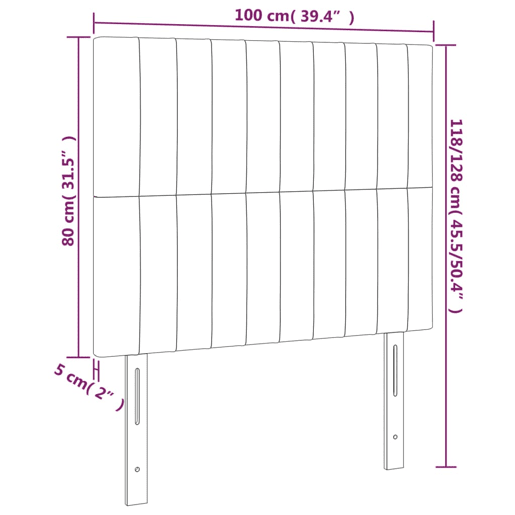 vidaXL Cabeceira Azul 100x5x118128 cm Tecido