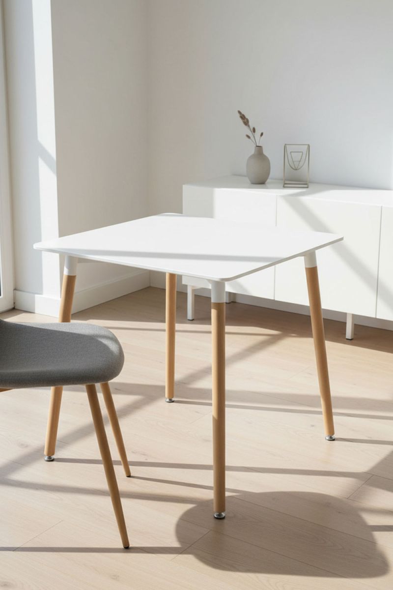 Mesa tower cuadrada 70 cm - blanco