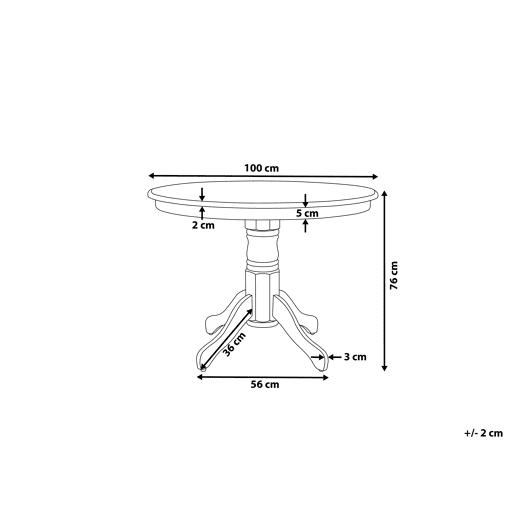 Mesa de jantar AKRON Freixo claro 100 cm 100 cm Madeira