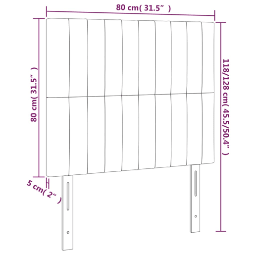 vidaXL Cabeceira Creme 80x5x118128 cm Tecido vidaXL Cabeceira Creme 80x5x118128 cm Tecido