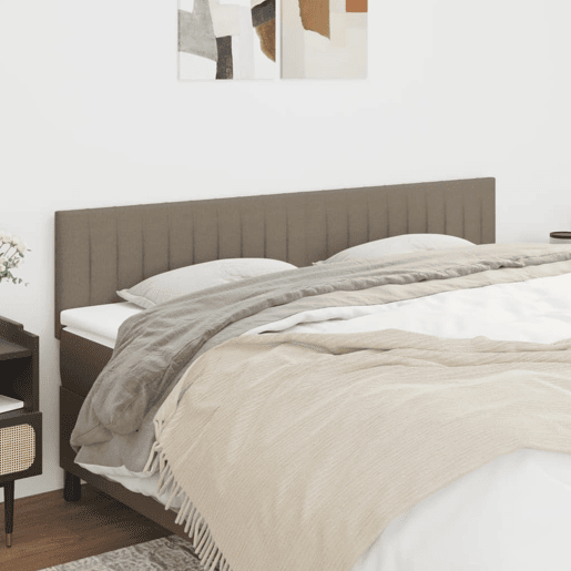 vidaXL Cabeceira cama 2 pcs tecido 80x5x7888 cm cinzento-acastanhado