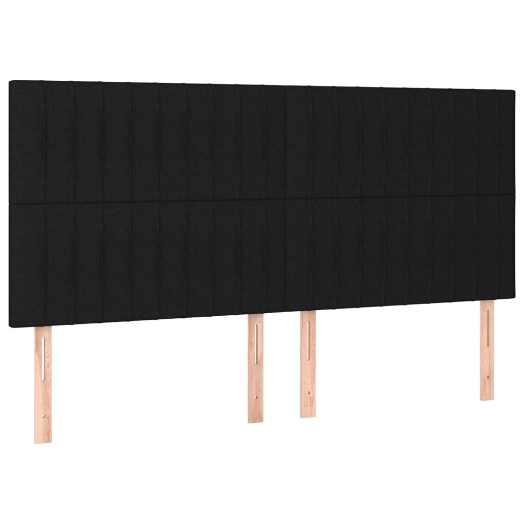 Vidaxl cabecero de cama negro 200x5x118/128 cm tela