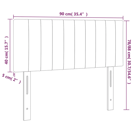 vidaXL Cabeceira de cama tecido 90x5x7888 cm cinzento-escuro