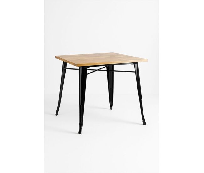 Mesa torix cuadrada madera natural - negro