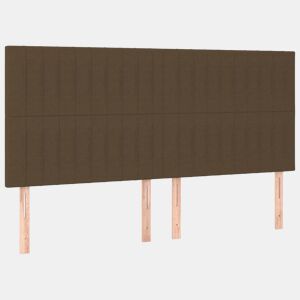vidaXL Cabeceira Castanho Escuro 180x5x118128 cm Tecido