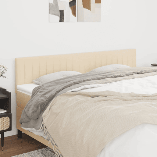 vidaXL Cabeceira de cama 2 pcs tecido 90x5x7888 cm creme vidaXL Cabeceira de cama 2 pcs tecido 90x5x7888 cm creme