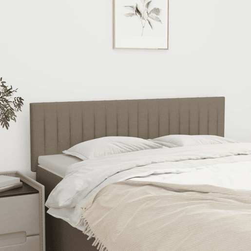 vidaXL Cabeceira cama 2 pcs tecido 72x5x7888 cm cinzento-acastanhado